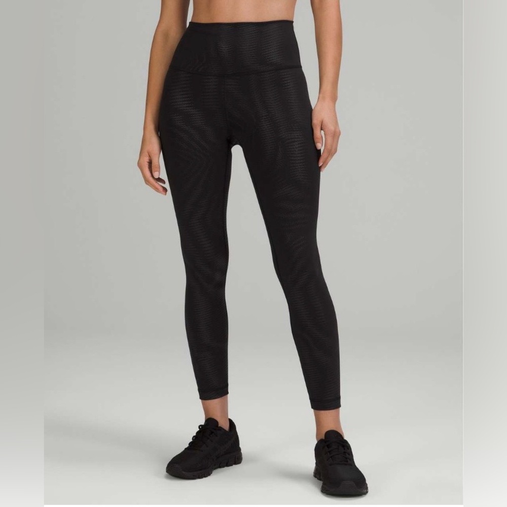 RARE Lululemon Wunder Train Tight Leggings 25”Shapeshifter Foil Black Size 4 NWT - Picture 2 of 10